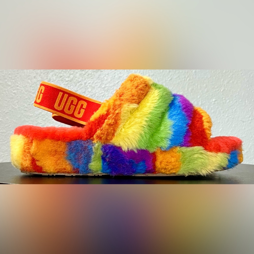 UGG Fluff Yeah Cali Collage Rainbow Sheepskin Fur… - image 4